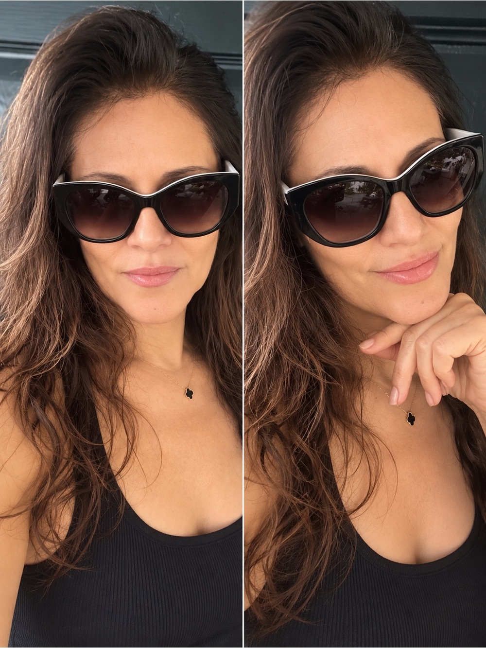 Carolina Lemke Sheiba Black & White Sunglasses